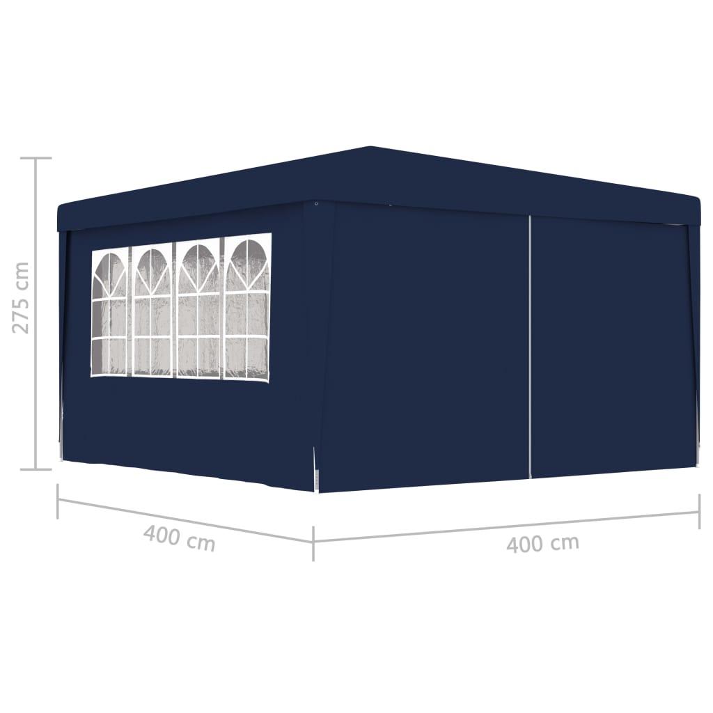 Tente de fête avec parois latérales professionnelle 90 g/m² 4x9 m