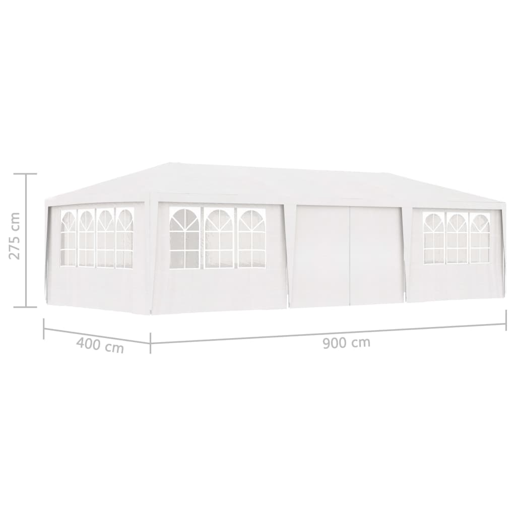 Partytent met zijwanden professioneel 90 g/m² 4x9 m