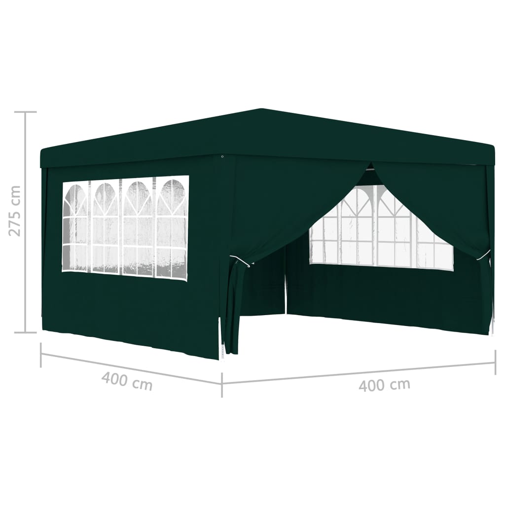 Tente de fête avec parois latérales professionnelle 90 g/m² 4x9 m