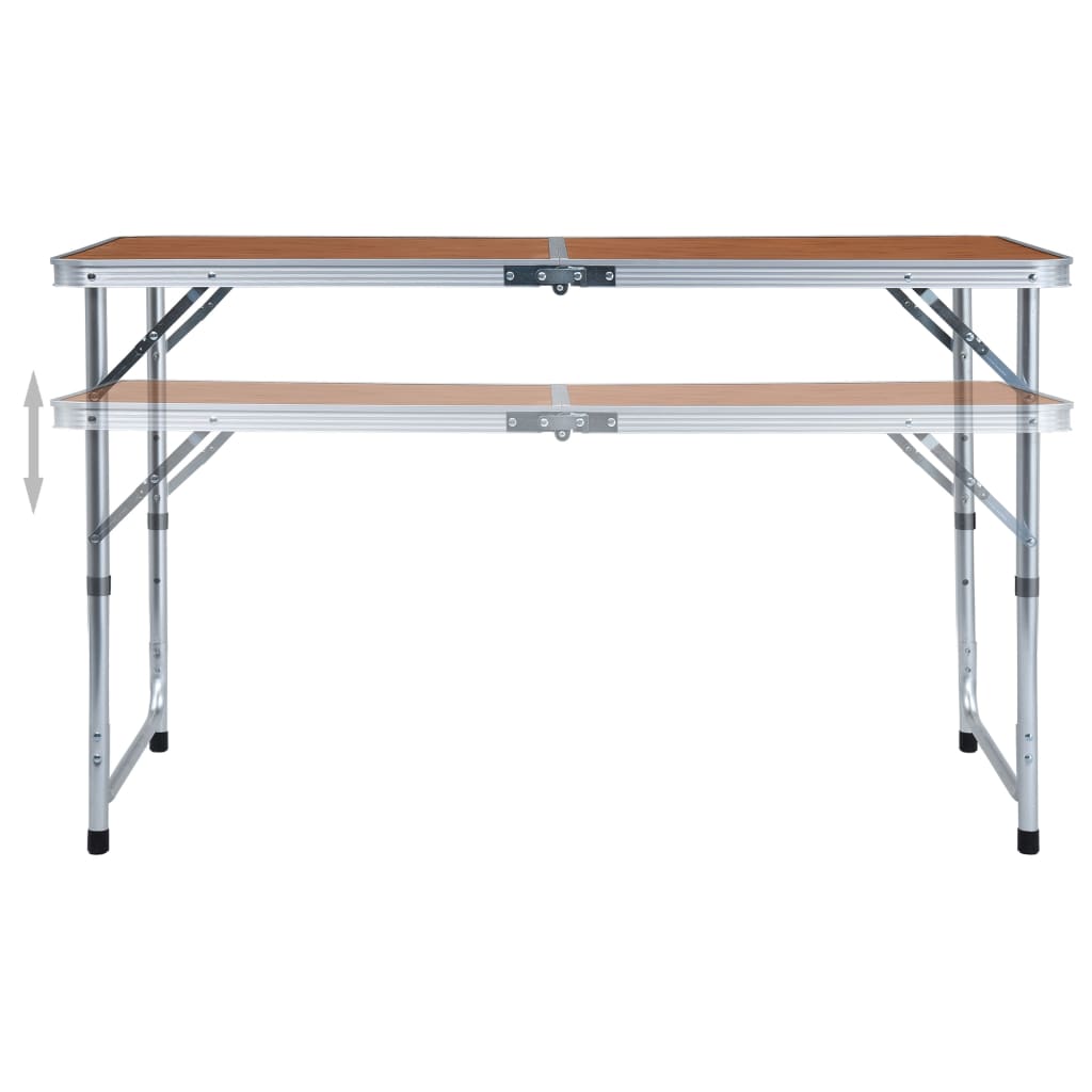 Table de camping pliante 240x60 cm aluminium