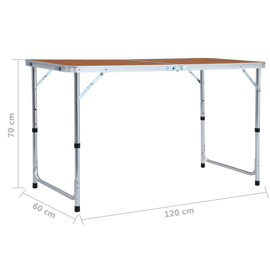 Table de camping pliante 240x60 cm aluminium