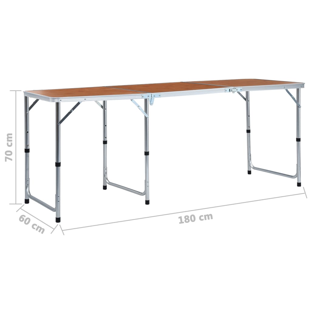 Table de camping pliante 240x60 cm aluminium