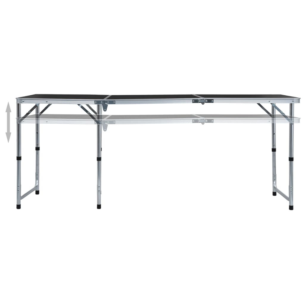 Table de camping pliante 240x60 cm aluminium