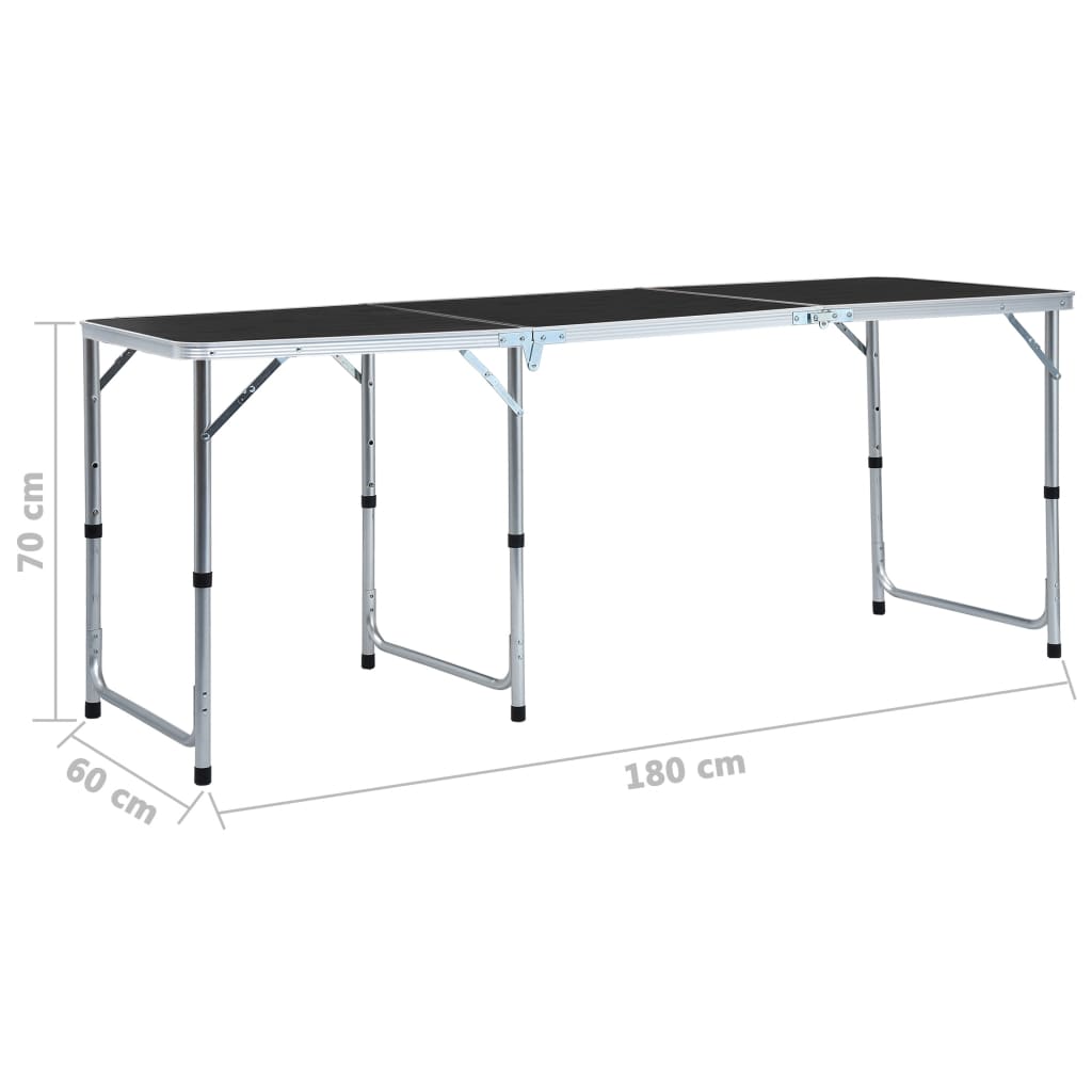 Table de camping pliante 240x60 cm aluminium