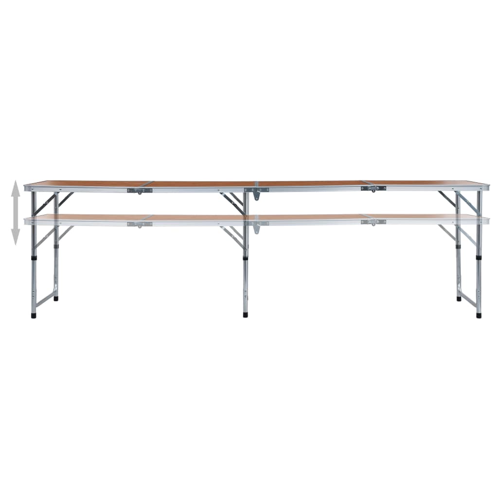 Table de camping pliante 240x60 cm aluminium