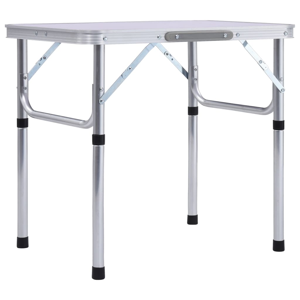 Table de camping pliante 60x45 cm aluminium blanc