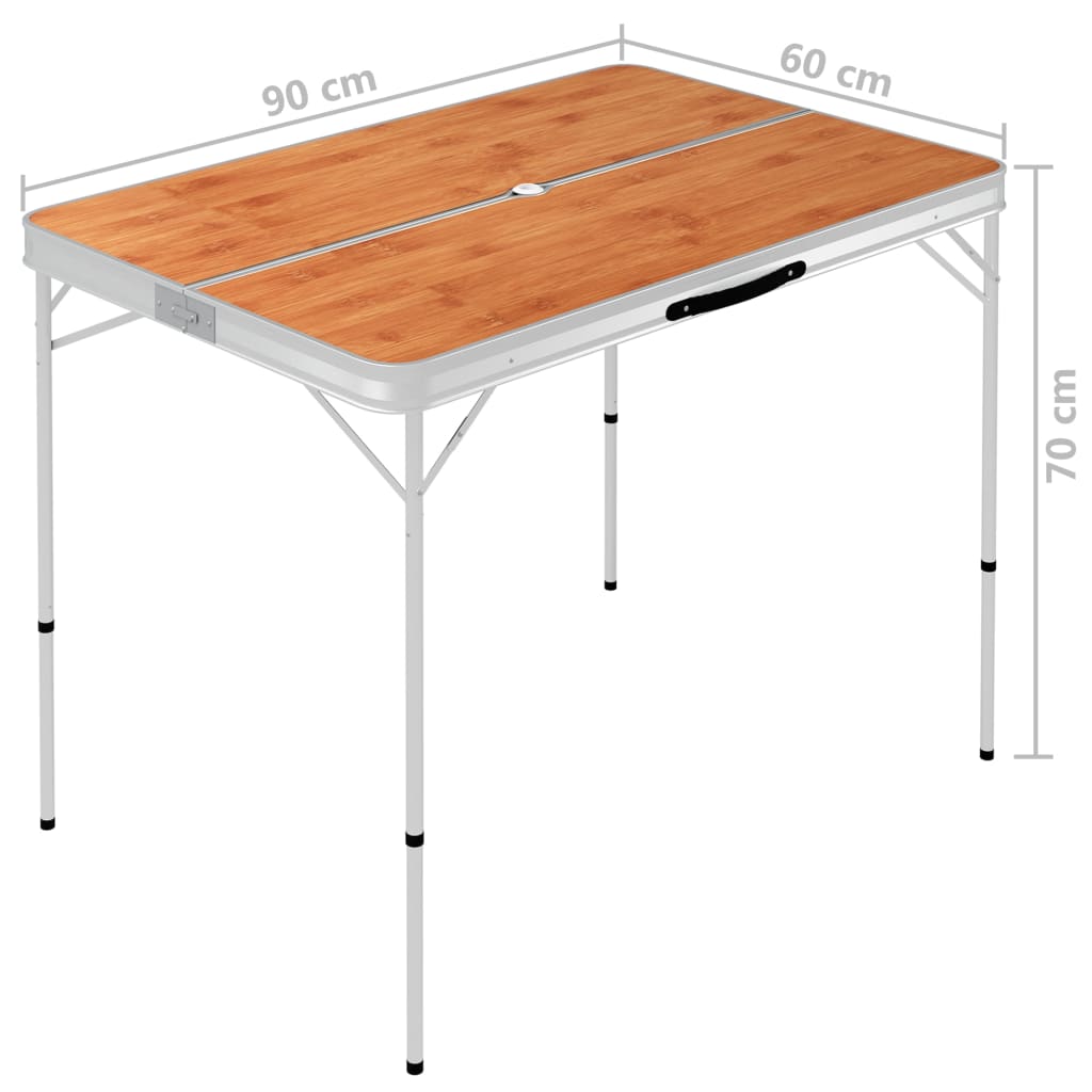 Campingtafel inklapbaar met 2 banken aluminium