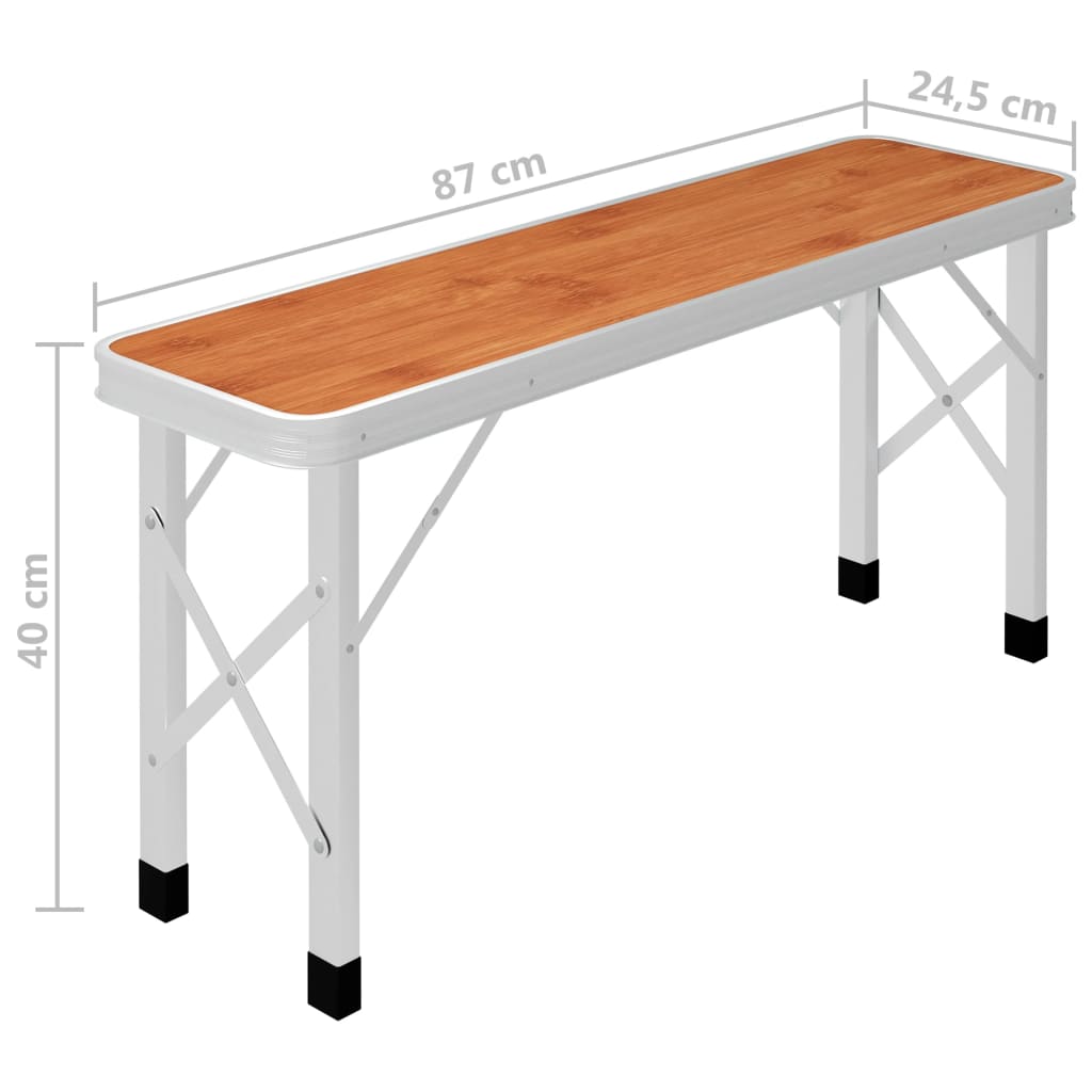 Campingtafel inklapbaar met 2 banken aluminium