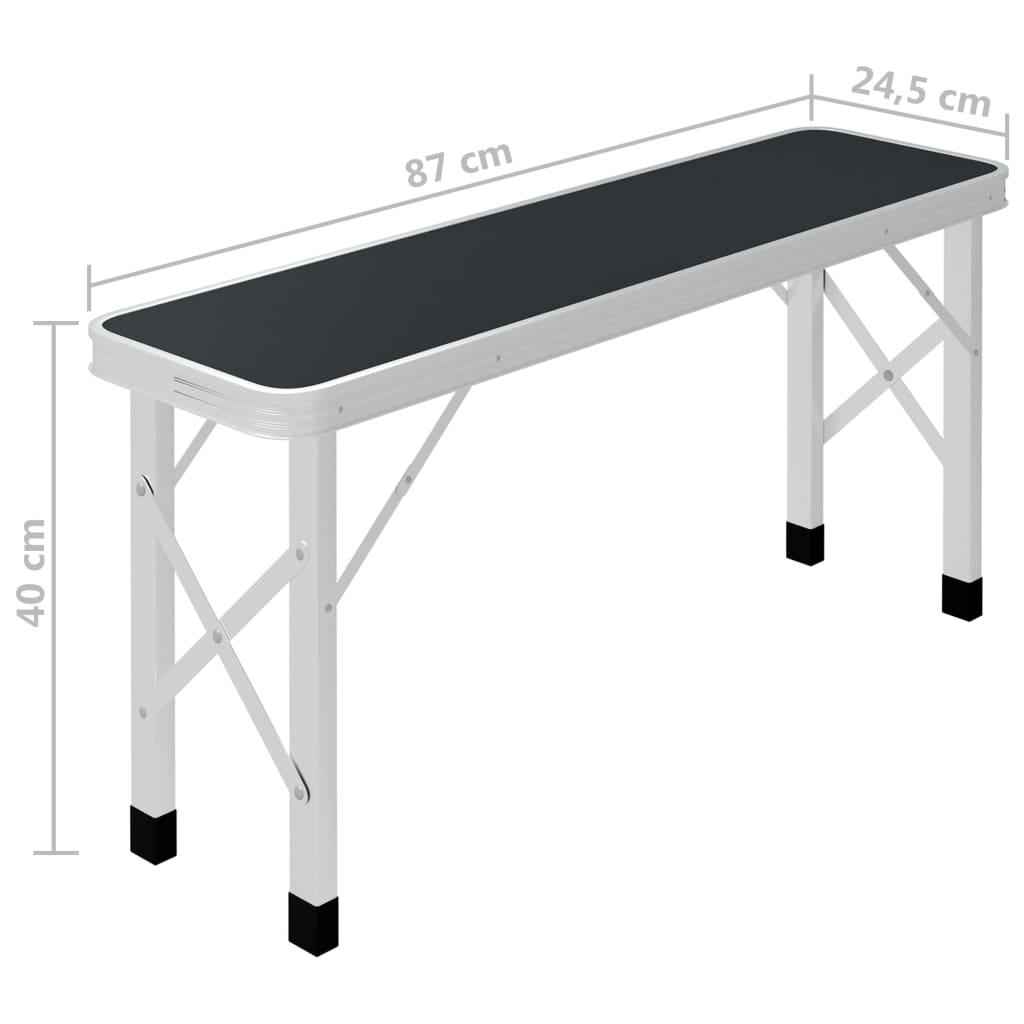 Campingtafel inklapbaar met 2 banken aluminium