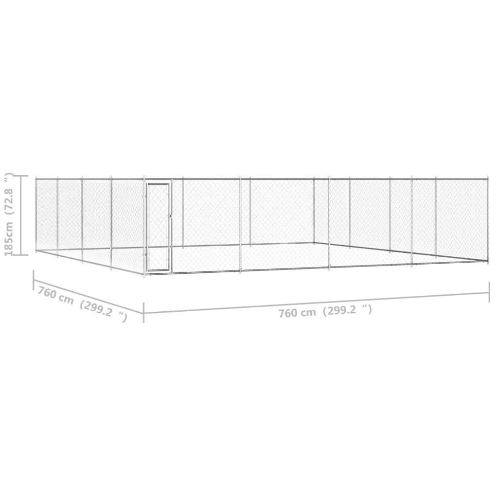 Niche d'extérieur pour chien 570x570x185 cm en acier galvanisé