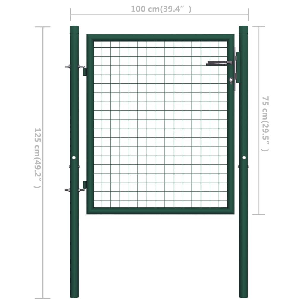 Portail 100x125 cm acier vert