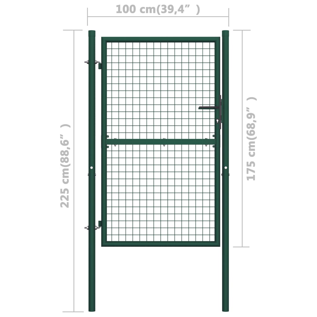 Portail 100x125 cm acier vert