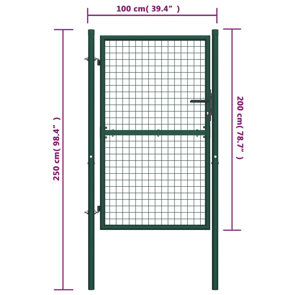 Portail 100x125 cm acier vert