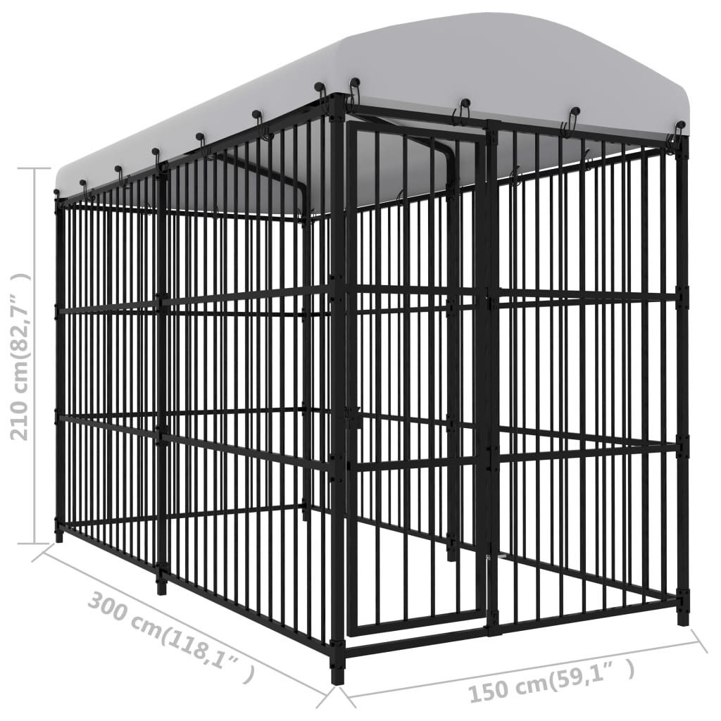 Hondenkennel voor buiten 300x300x185 cm