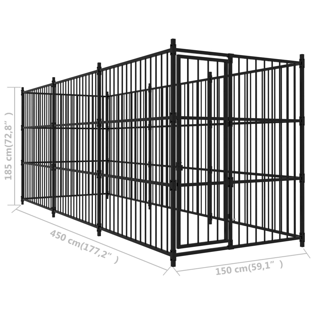 Hondenkennel voor buiten 300x300x185 cm