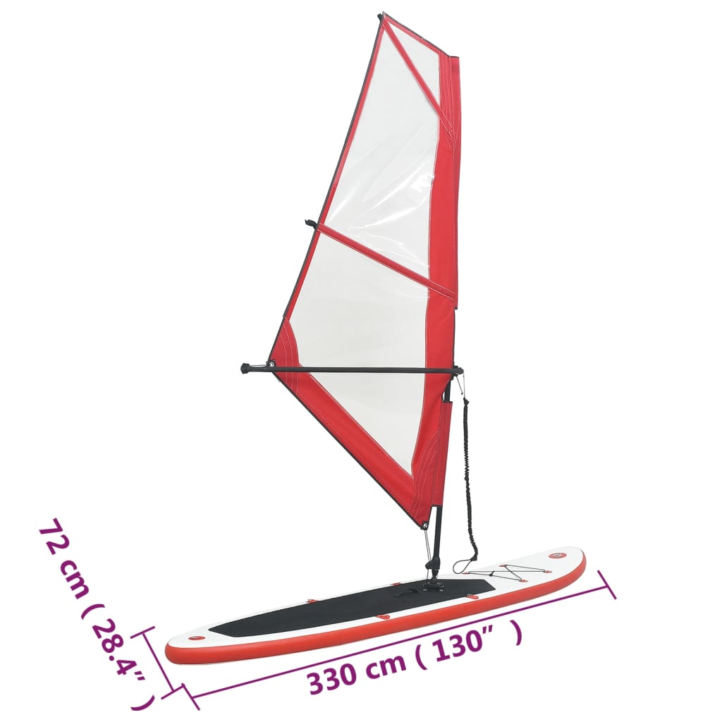 Stand Up Paddleboard gonflable avec jeu de voiles et blanc