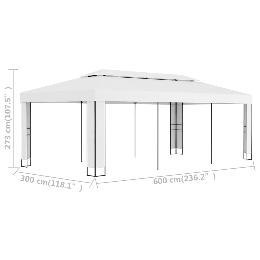 Prieel met dubbel dak 3x6 m