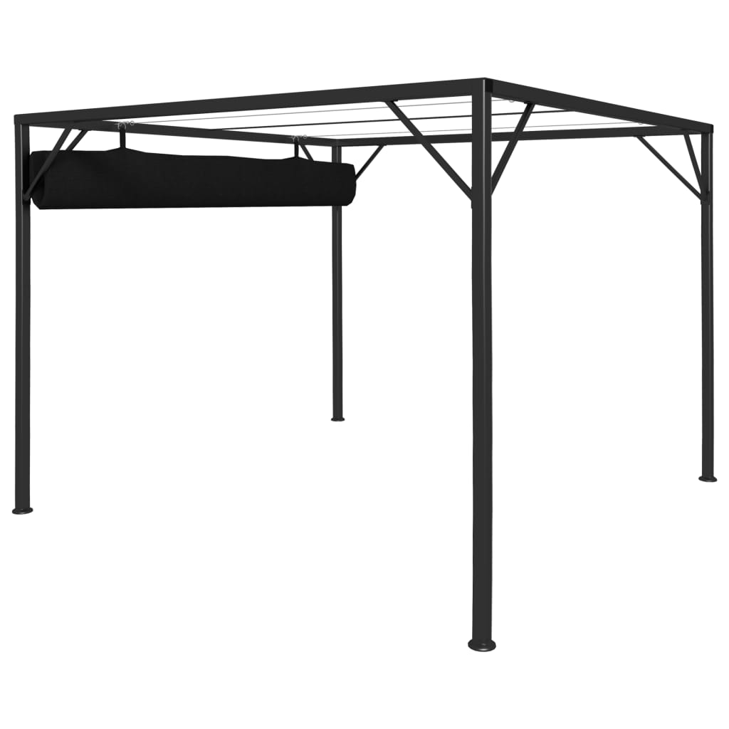 Tonnelle de jardin avec toit rétractable 180 g/m² 3x3 m