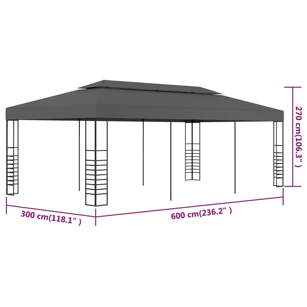 Tonnelle 6x3 m