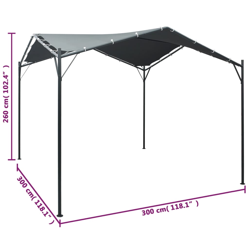 Tonnelle 3x3 m en acier