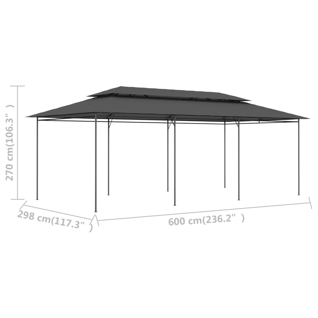 Tonnelle 600x298x270 cm anthracite