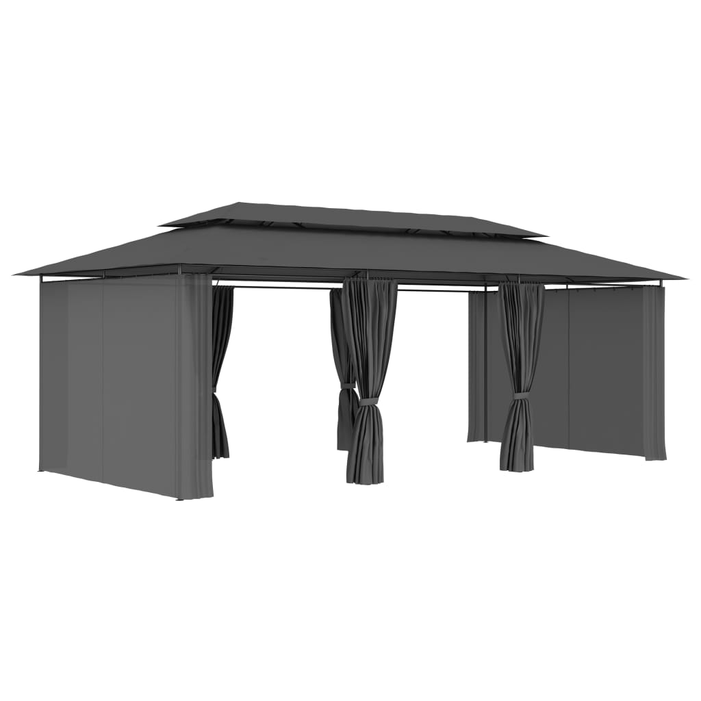 Gazebo avec rideaux 600x298x270 cm