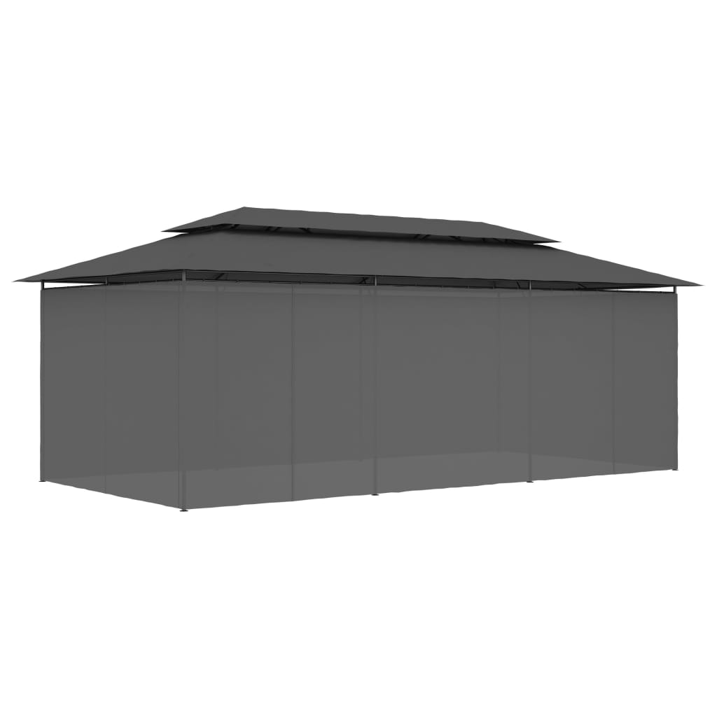 Gazebo avec rideaux 600x298x270 cm