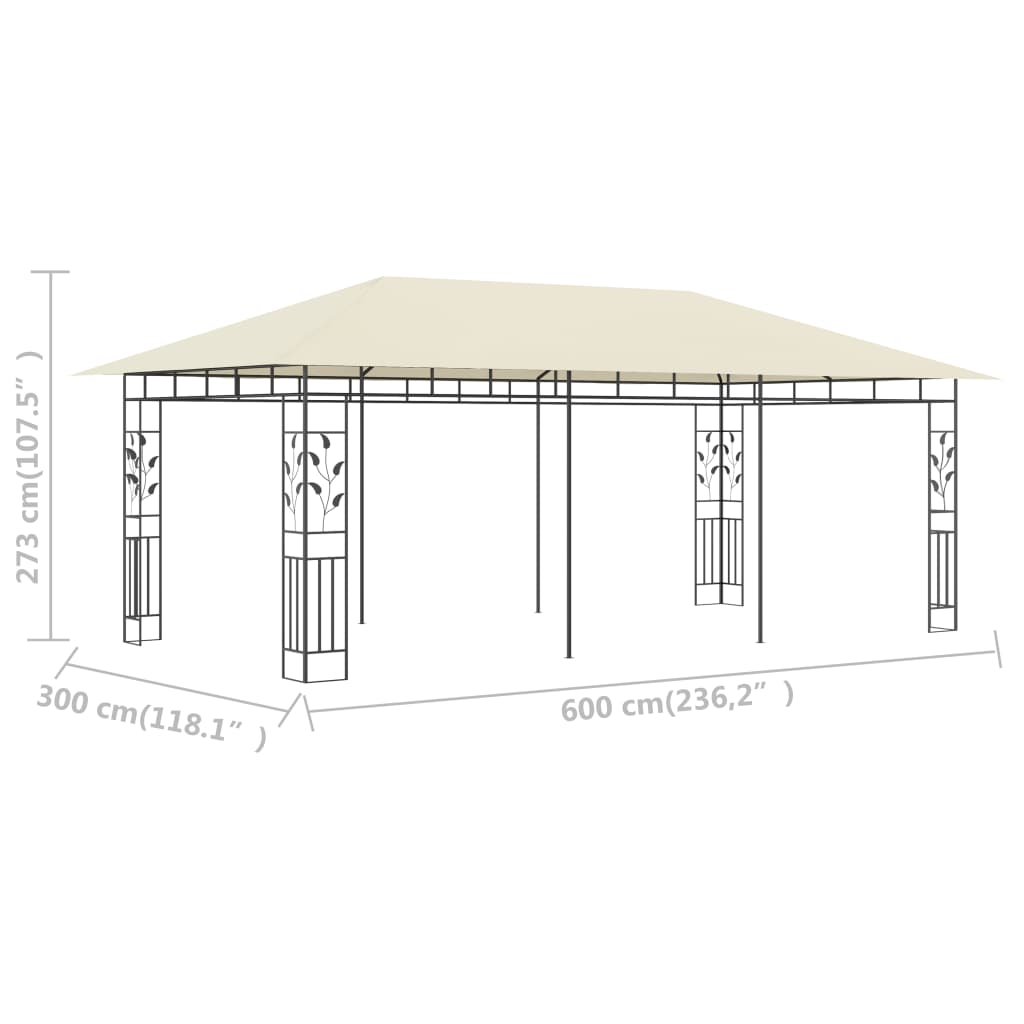 Prieel met klamboe 6x3x2,73 m