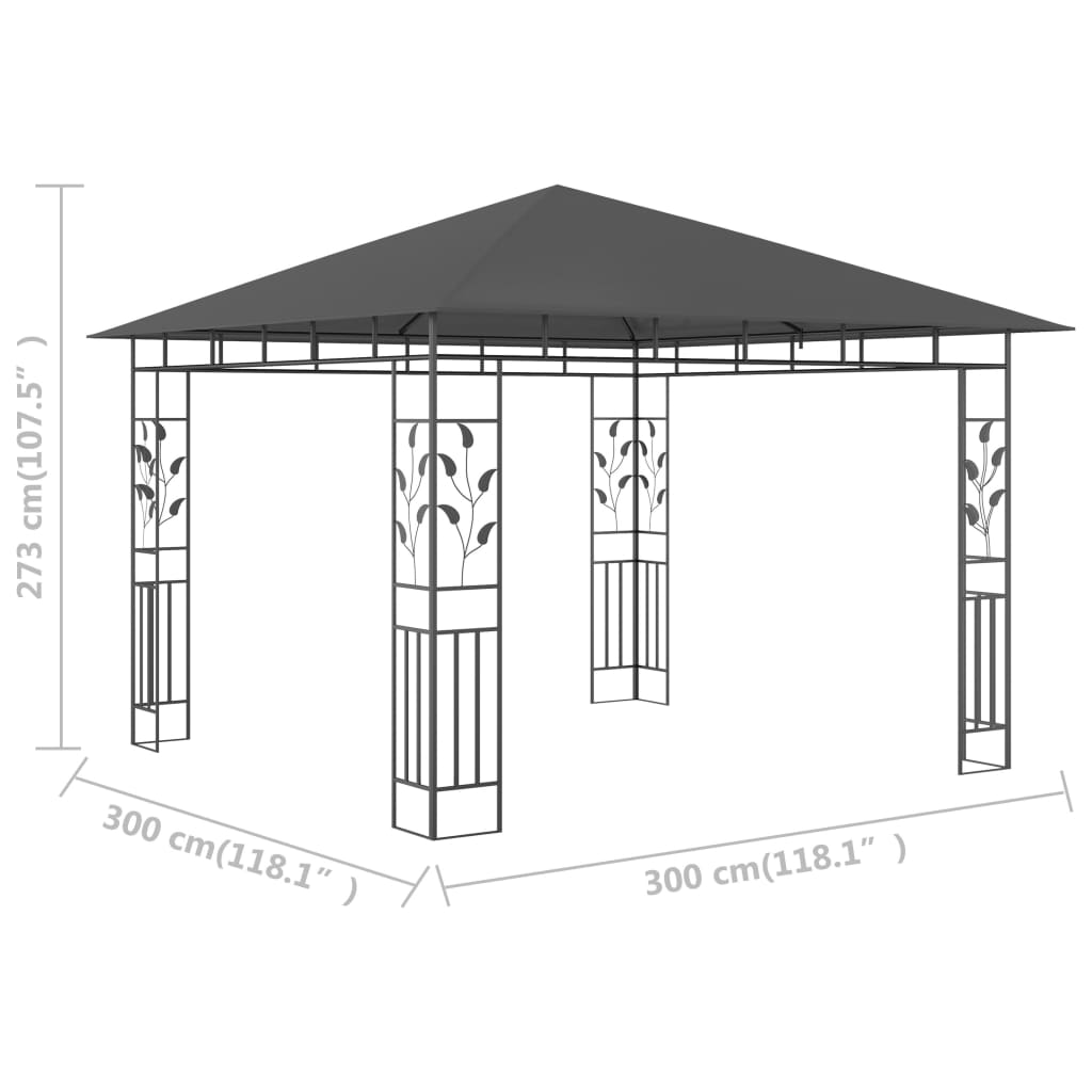 Prieel met klamboe 6x3x2,73 m