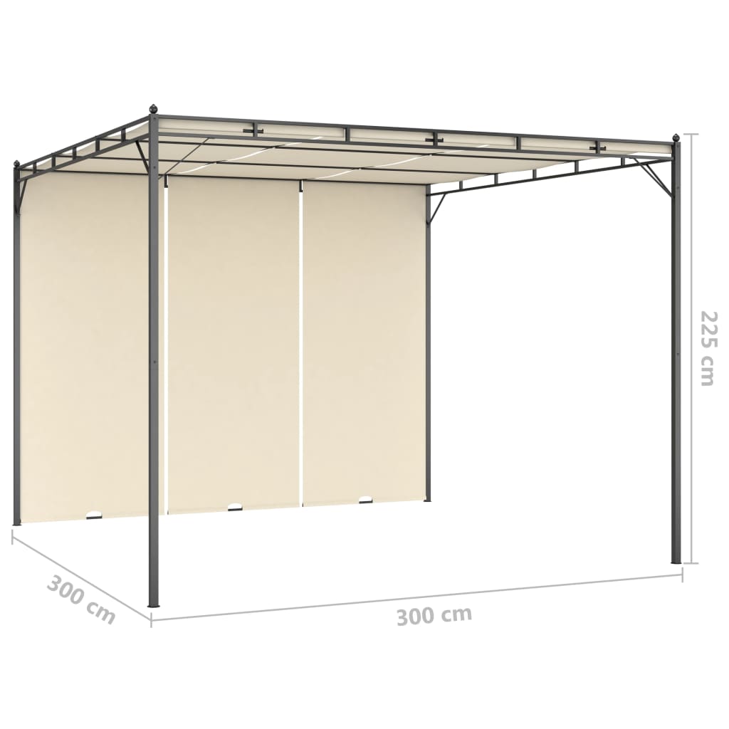 Tuinprieel met zijgordijn 4x3x2,25 m