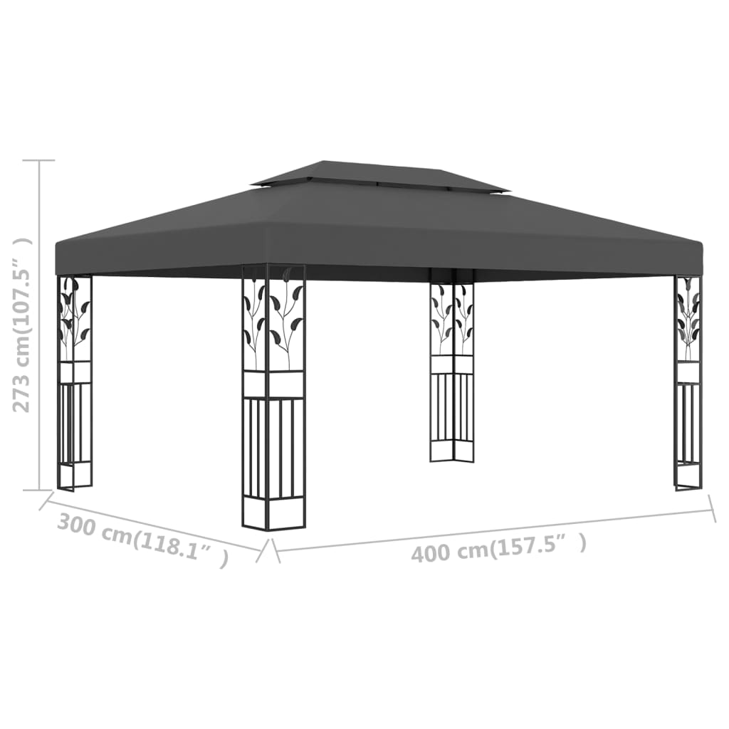 Prieel met dubbel dak 3x4 m