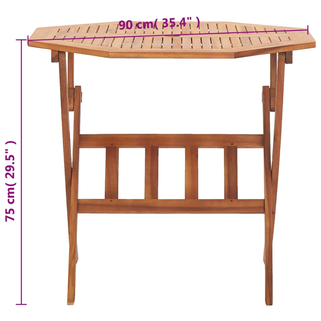 Tuintafel inklapbaar Ø60x75 cm massief acaciahout