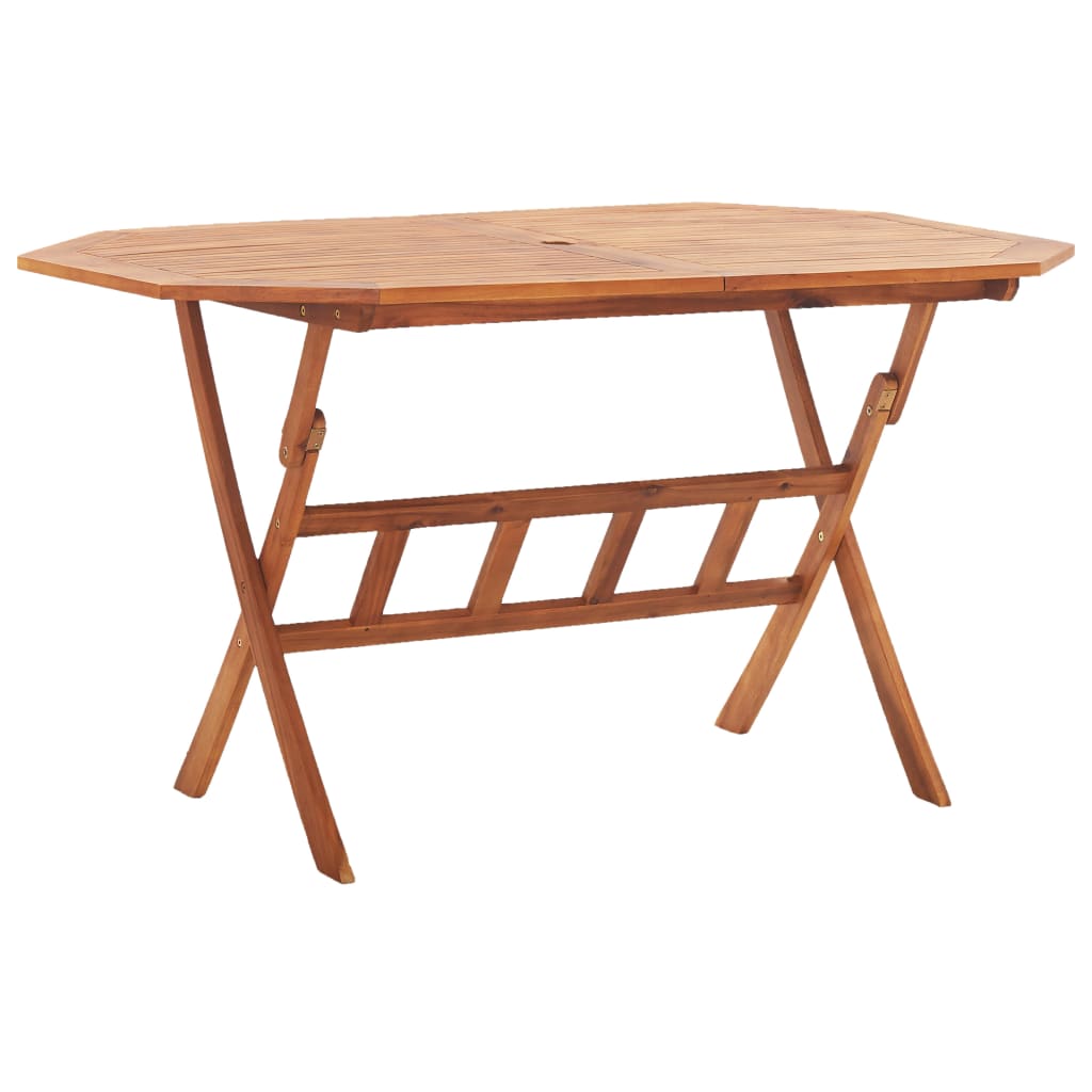 Table de jardin pliante 135x85x75 cm en bois d'acacia massif