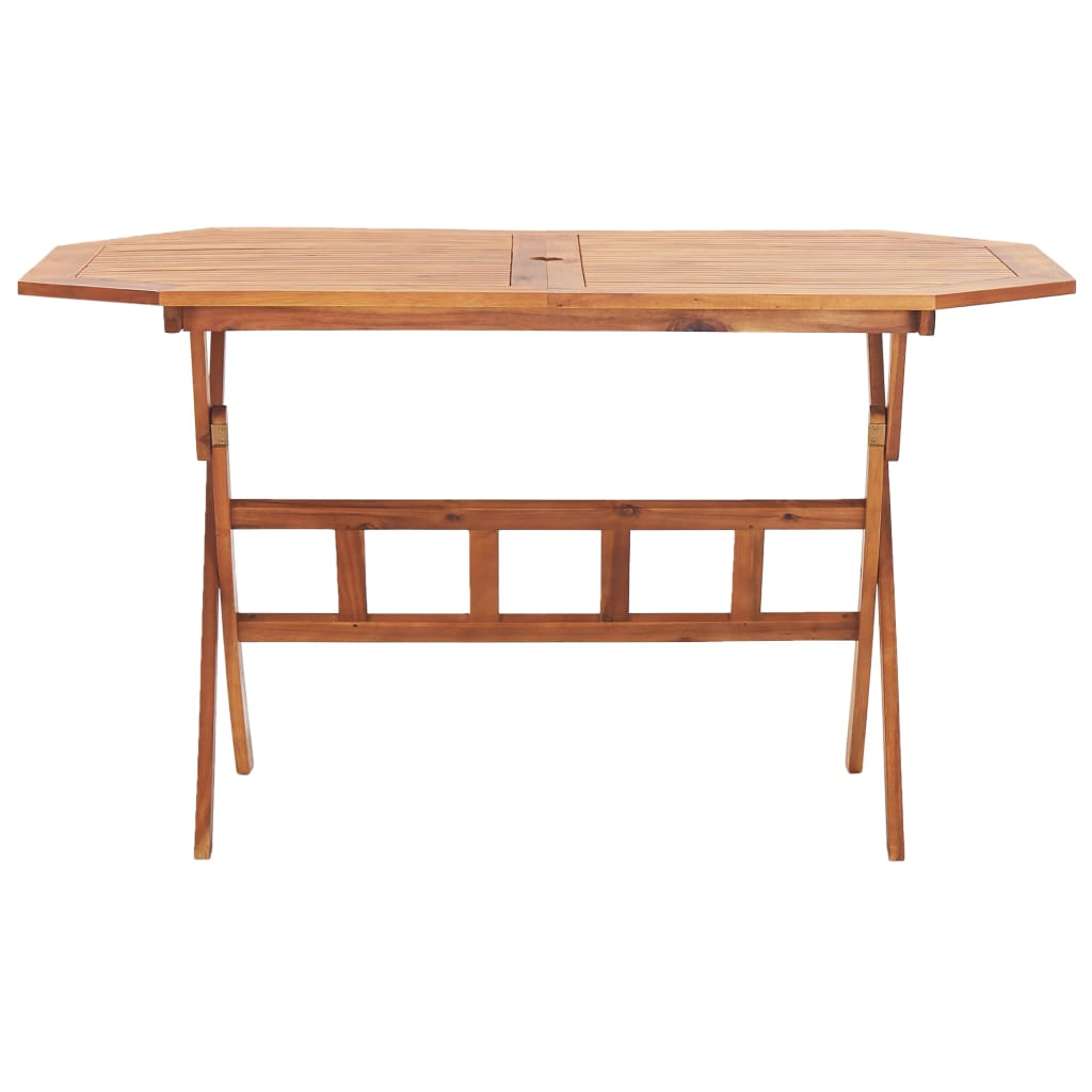 Table de jardin pliante 135x85x75 cm en bois d'acacia massif