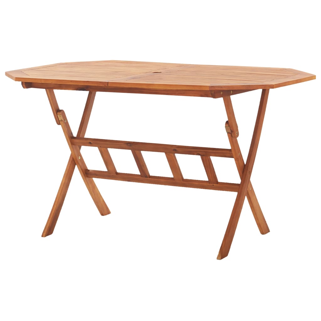 Table de jardin pliante 135x85x75 cm en bois d'acacia massif