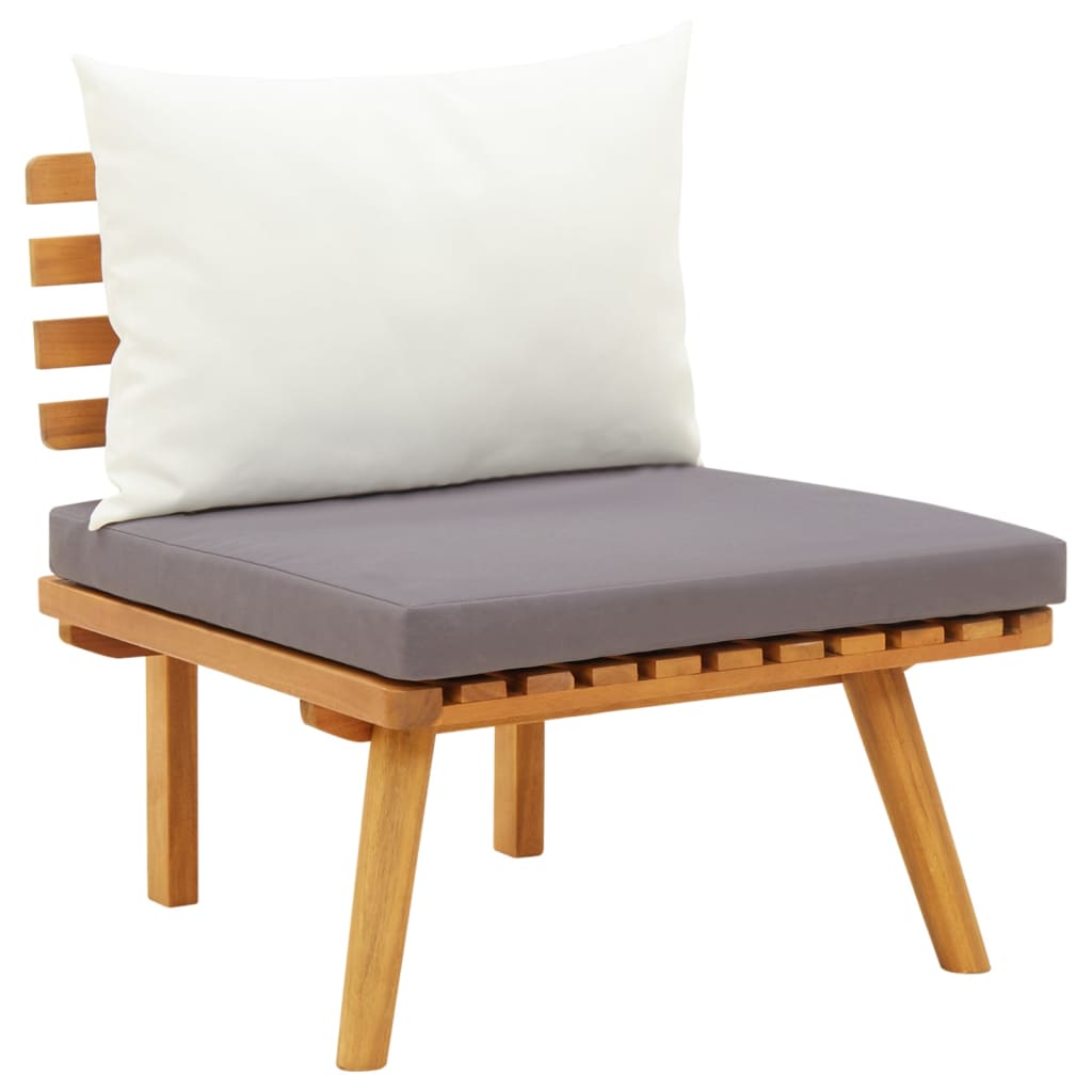 Chaise de jardin avec coussins en bois d'acacia massif