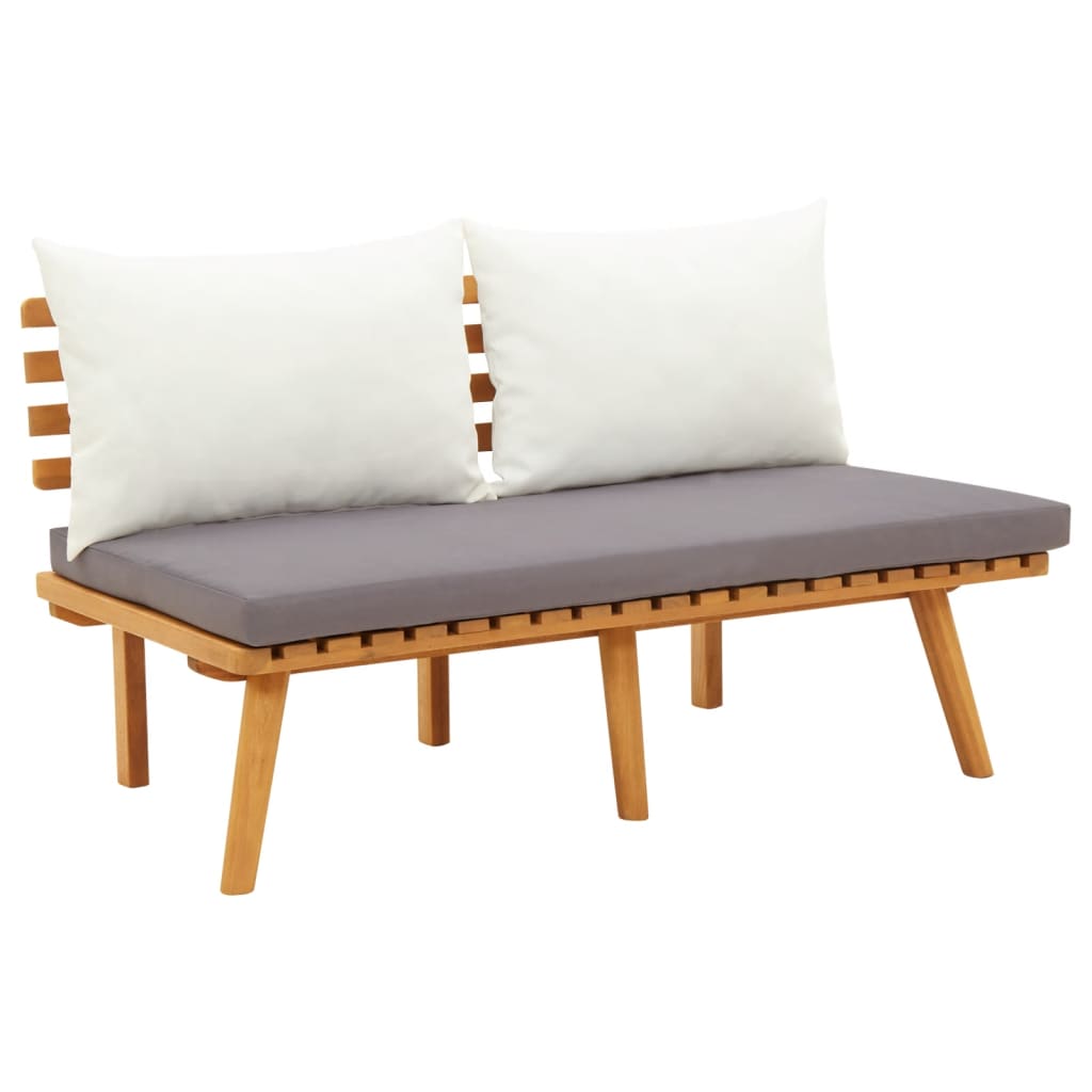 Chaise de jardin avec coussins en bois d'acacia massif