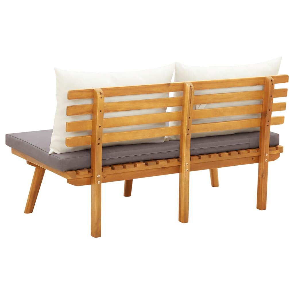 Chaise de jardin avec coussins en bois d'acacia massif