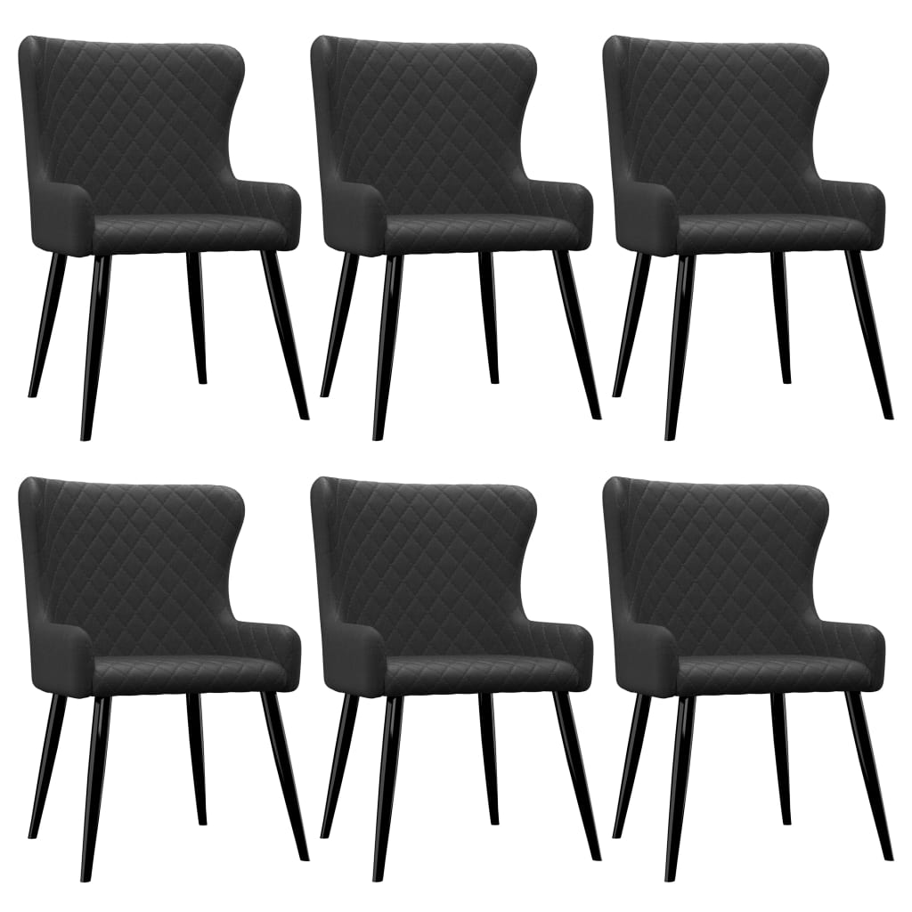 Chaises de salle à manger 6 pcs en tissu