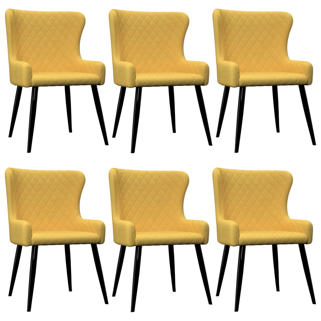 Chaises de salle à manger 6 pcs en tissu