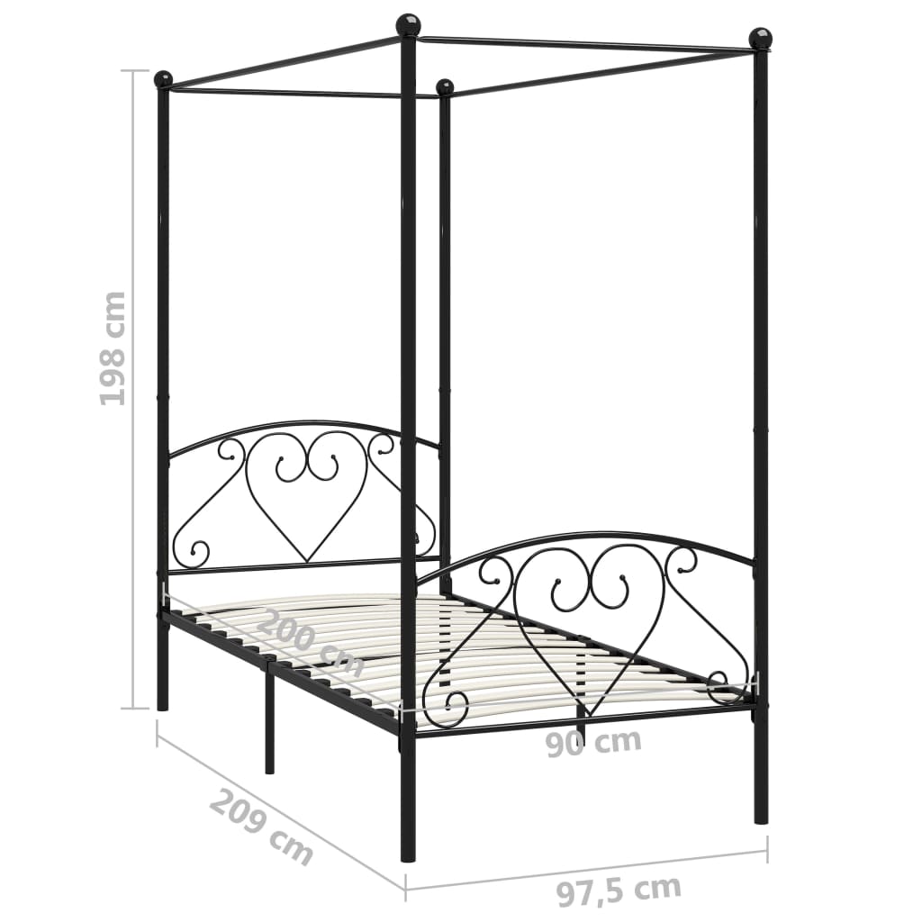 Hemelbedframe metaal 120x200 cm