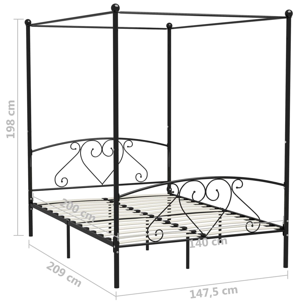 Hemelbedframe metaal 120x200 cm