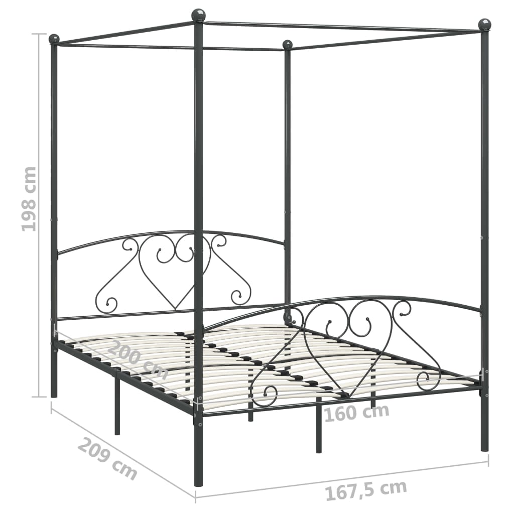 Hemelbedframe metaal 120x200 cm