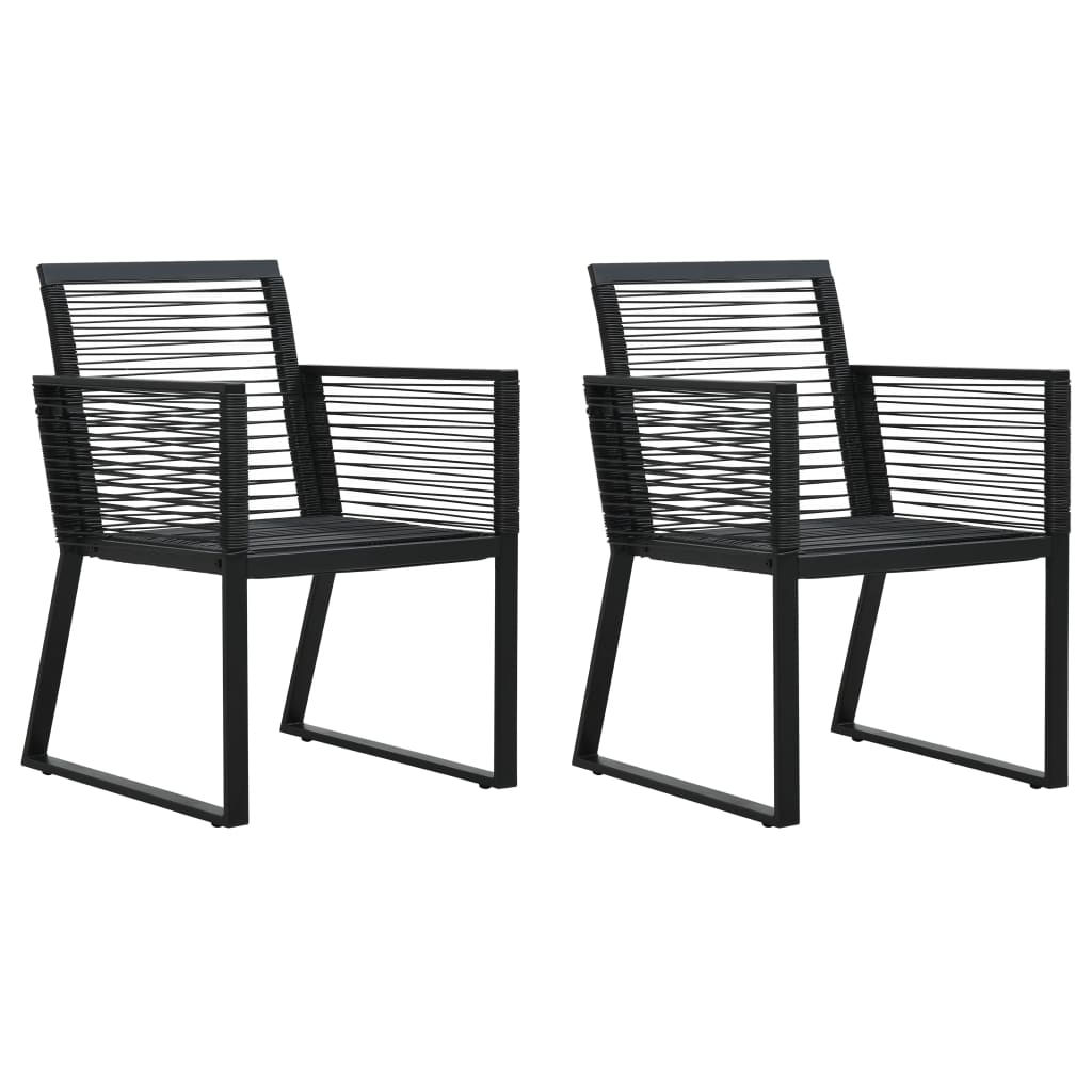 Chaises de jardin 4 pcs corde rotin noir