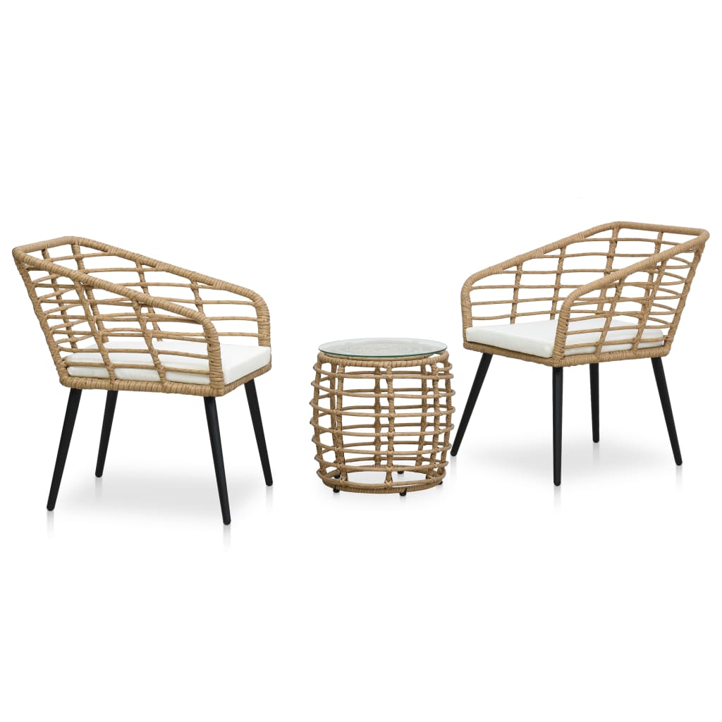 3-delige Bistroset poly rattan