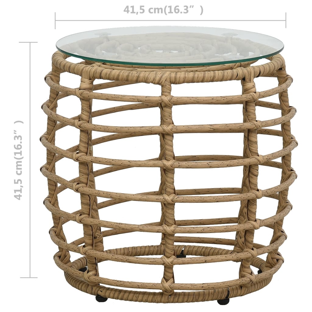 3-delige Bistroset poly rattan