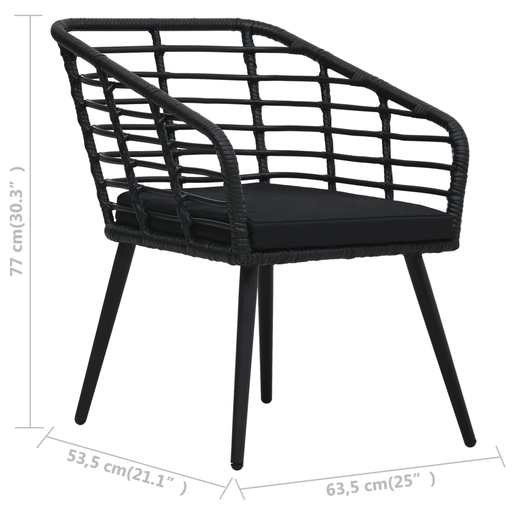 3-delige Bistroset poly rattan