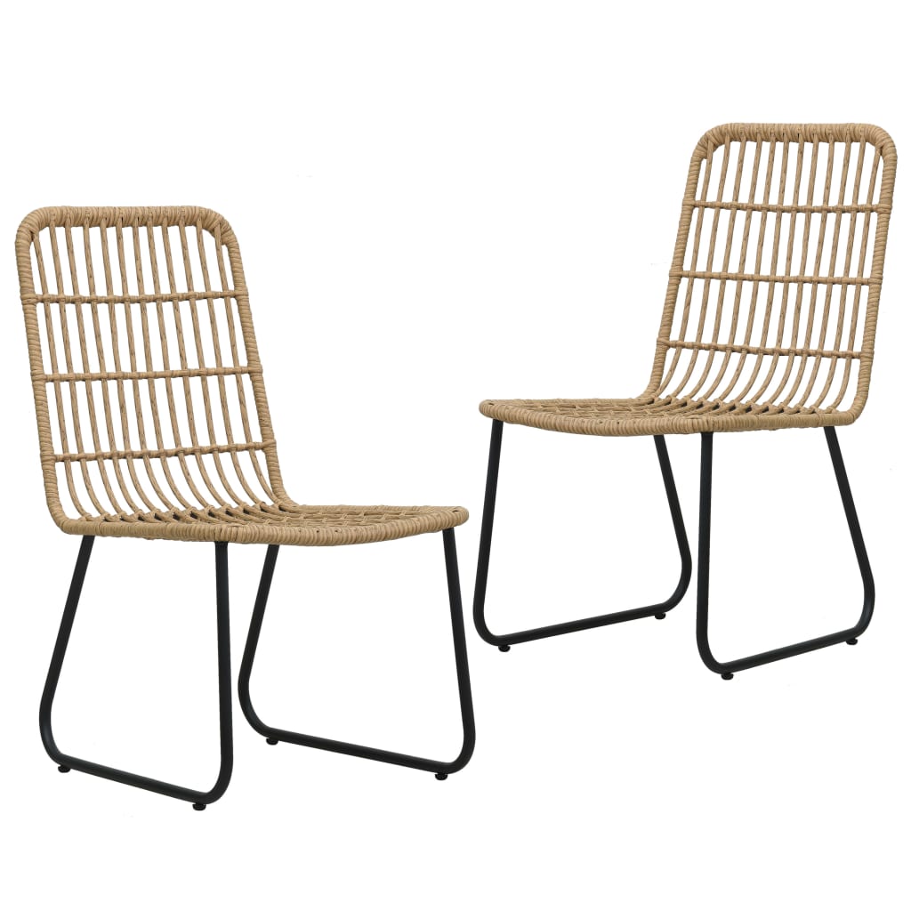 Tuinstoelen 2 st poly rattan