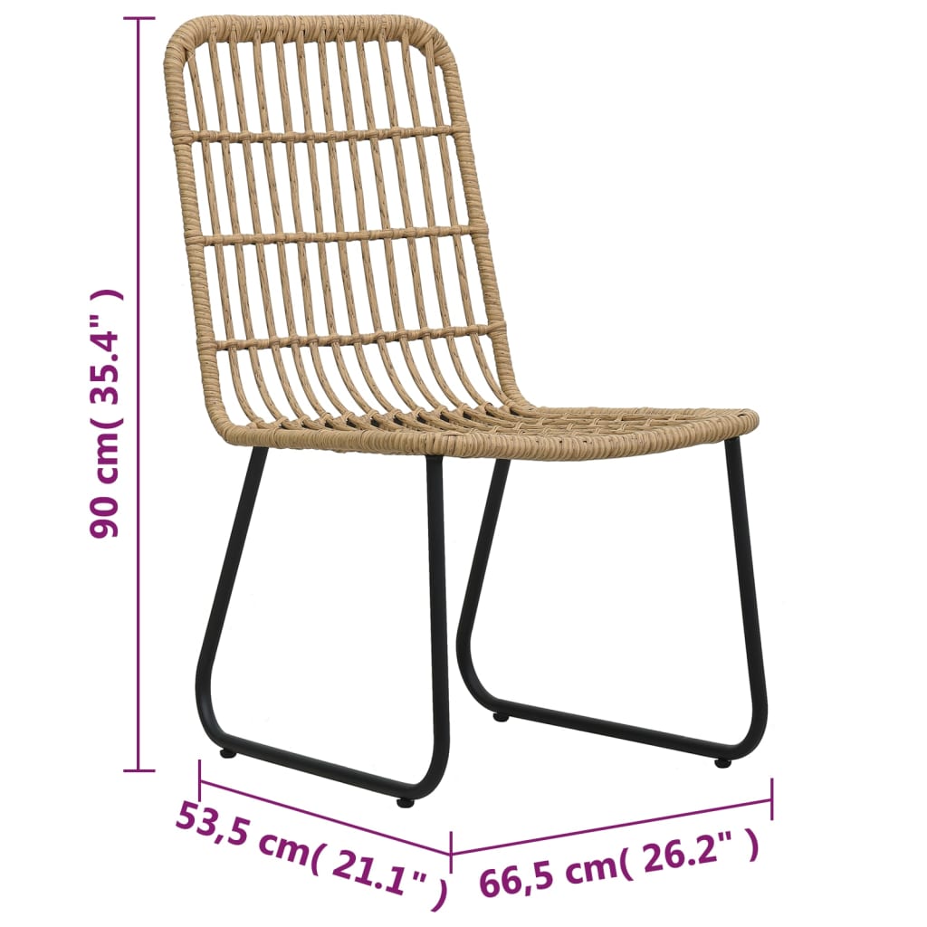 Tuinstoelen 2 st poly rattan