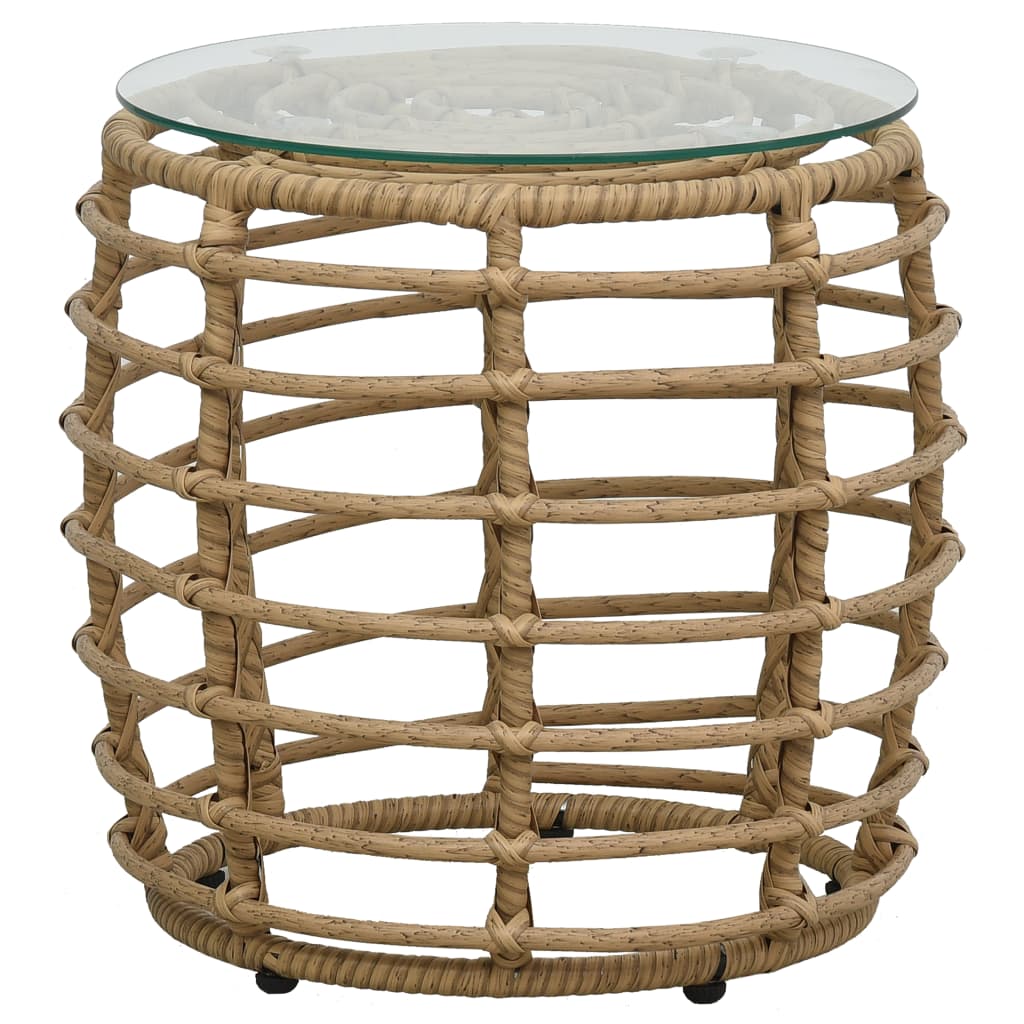 3-delige Bistroset poly rattan eikenkleurig